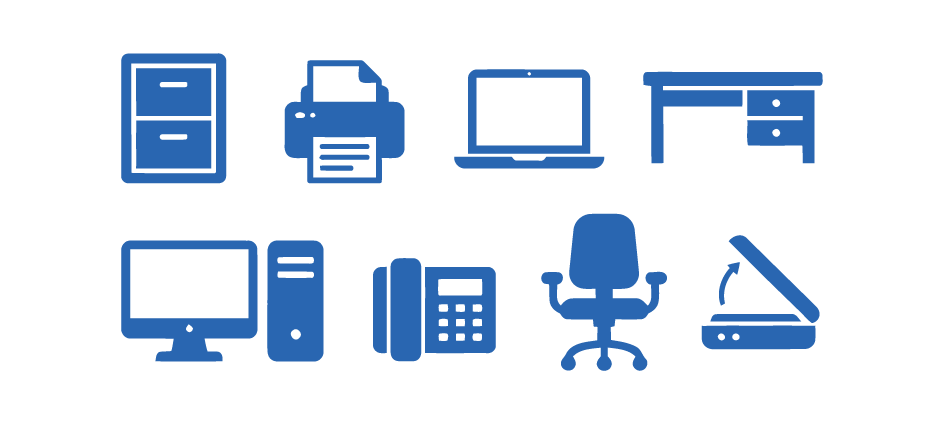 Icons representing range of equipment available for in kind donations from Consumers Energy